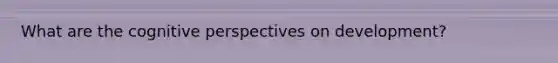 What are the cognitive perspectives on development?