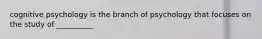 cognitive psychology is the branch of psychology that focuses on the study of __________