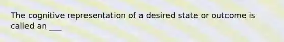 The cognitive representation of a desired state or outcome is called an ___