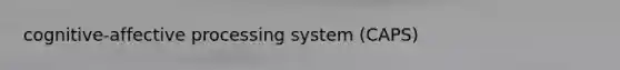 cognitive-affective processing system (CAPS)