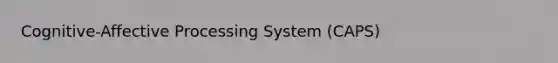 Cognitive-Affective Processing System (CAPS)