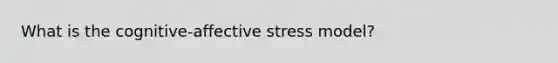 What is the cognitive-affective stress model?