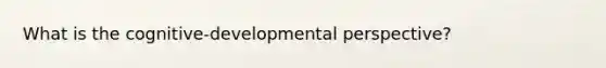 What is the cognitive-developmental perspective?