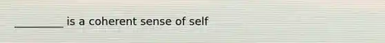 _________ is a coherent sense of self