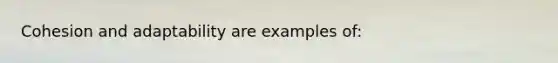 Cohesion and adaptability are examples of: