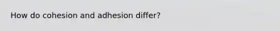 How do cohesion and adhesion differ?