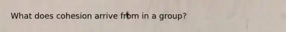 What does cohesion arrive from in a group?