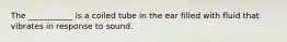 The ___________ is a coiled tube in the ear filled with fluid that vibrates in response to sound.