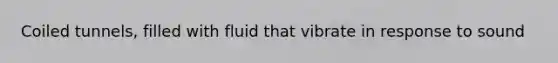 Coiled tunnels, filled with fluid that vibrate in response to sound