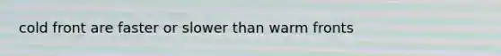 cold front are faster or slower than warm fronts