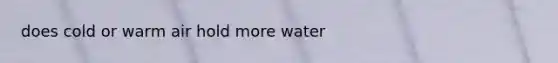 does cold or warm air hold more water