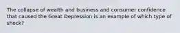 The collapse of wealth and business and consumer confidence that caused the Great Depression is an example of which type of shock?