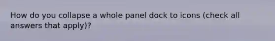 How do you collapse a whole panel dock to icons (check all answers that apply)?