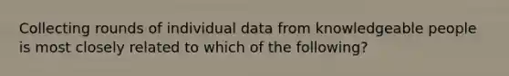 Collecting rounds of individual data from knowledgeable people is most closely related to which of the following?