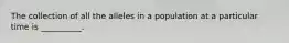 The collection of all the alleles in a population at a particular time is __________.