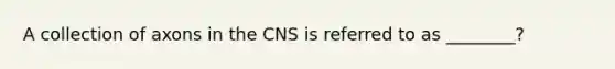 A collection of axons in the CNS is referred to as ________?