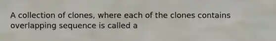 A collection of clones, where each of the clones contains overlapping sequence is called a