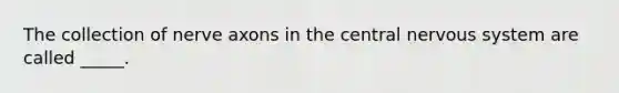 The collection of nerve axons in the central nervous system are called _____.