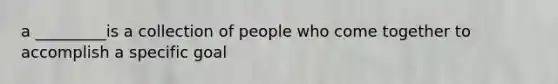 a _________is a collection of people who come together to accomplish a specific goal