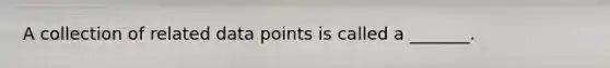 A collection of related data points is called a _______.