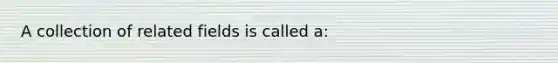 A collection of related fields is called a: