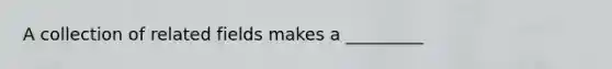 A collection of related fields makes a _________