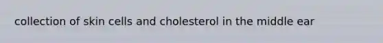 collection of skin cells and cholesterol in the middle ear