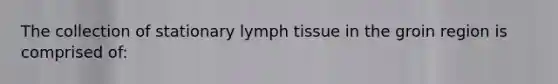 The collection of stationary lymph tissue in the groin region is comprised of: