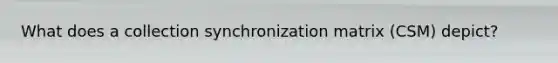 What does a collection synchronization matrix (CSM) depict?