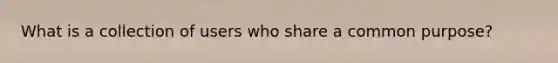 What is a collection of users who share a common purpose?