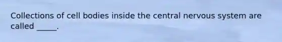 Collections of cell bodies inside the central nervous system are called _____.