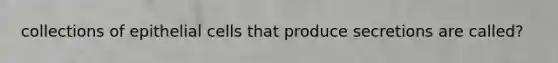 collections of epithelial cells that produce secretions are called?