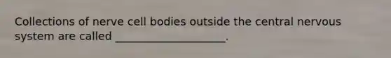 Collections of nerve cell bodies outside the central nervous system are called ____________________.