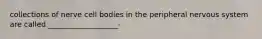 collections of nerve cell bodies in the peripheral nervous system are called ___________________-