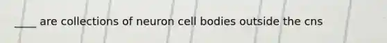 ____ are collections of neuron cell bodies outside the cns