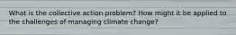 What is the collective action problem? How might it be applied to the challenges of managing climate change?