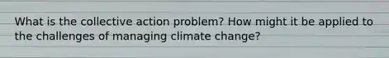 What is the collective action problem? How might it be applied to the challenges of managing climate change?