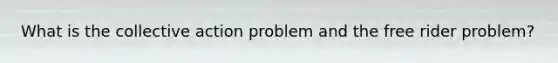 What is the collective action problem and the free rider problem?