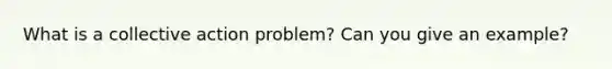 What is a collective action problem? Can you give an example?