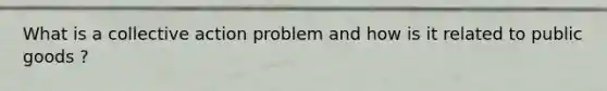 What is a collective action problem and how is it related to public goods ?