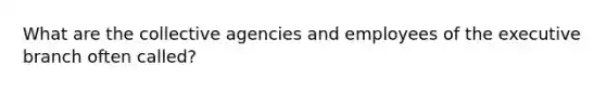 What are the collective agencies and employees of the executive branch often called?