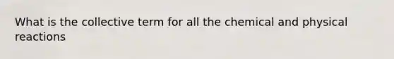 What is the collective term for all the chemical and physical reactions