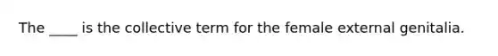 The ____ is the collective term for the female external genitalia.