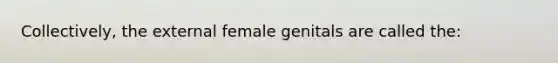 Collectively, the external female genitals are called the: