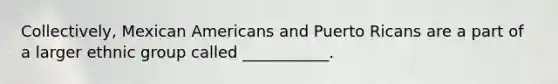 Collectively, Mexican Americans and Puerto Ricans are a part of a larger ethnic group called ___________.