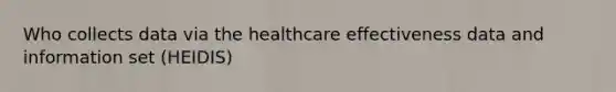 Who collects data via the healthcare effectiveness data and information set (HEIDIS)