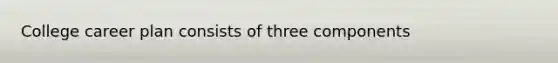 College career plan consists of three components