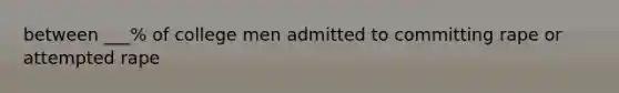 between ___% of college men admitted to committing rape or attempted rape