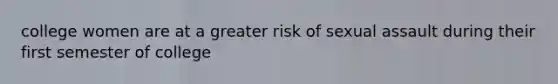 college women are at a greater risk of sexual assault during their first semester of college