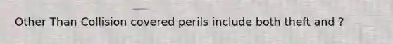 Other Than Collision covered perils include both theft and ?